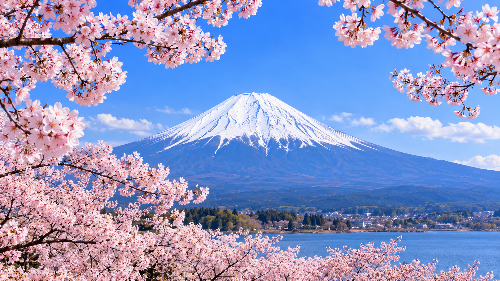 富士山と桜を背景にしたSMC総合案内